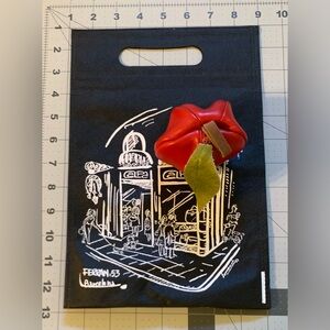 Calpa Barcelona, handcrafted leather apple coin purse, used